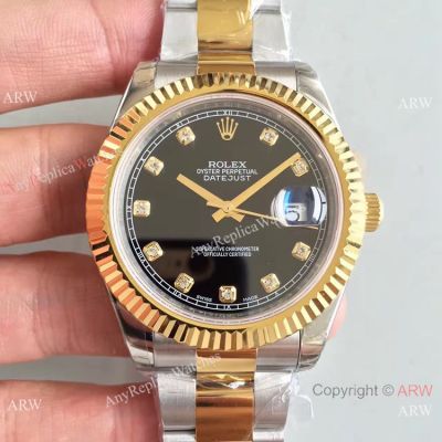 Copy Rolex Datejust 41 Black Two Tone Watch - Swiss Quality
